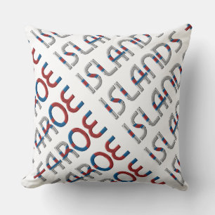 Färöer Flaggenfarben Typografie Souvenir Kissen