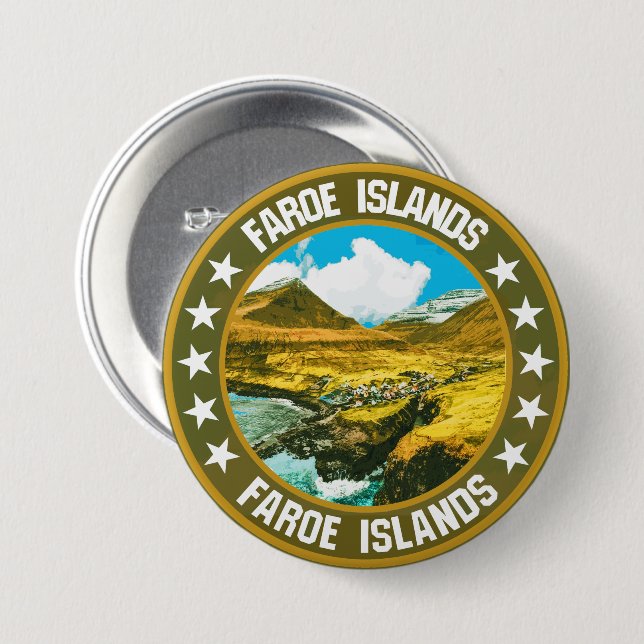 Färöer-Inseln Button (Vorne & Hinten)