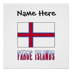 Färöer-Inseln Färöer-Insulaner-Flagge Schwarz Pers Poster