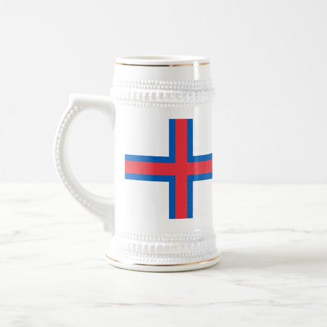 Färöer-Inseln-Flagge Bierglas (Links)