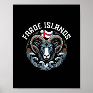Färöer-Inseln Flagge Reise Urlaub Poster