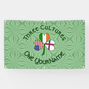 Färöer-Inseln Irland USA Shamrock Personalisiert Banner
