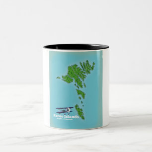 Färöer-Inseln Königreich Dänemark Karte Zweifarbige Tasse