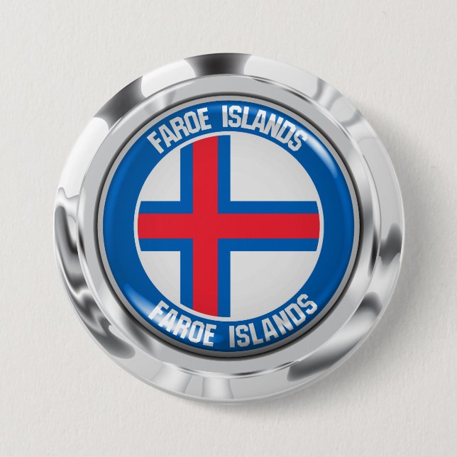 Färöer-Inseln-RundEmblem Button (Vorderseite)