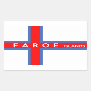 Färöer-Landesflaggetextname Rechteckiger Aufkleber