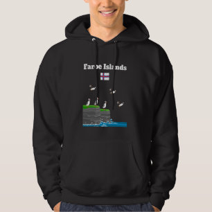 Färöer Puffin Colony Sea Cliffs Faroe Flagge Hoodie