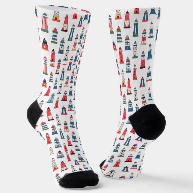 Faróis de Portugal Nautical Crew Socks – Sustainab Socken (Gewinkelt)