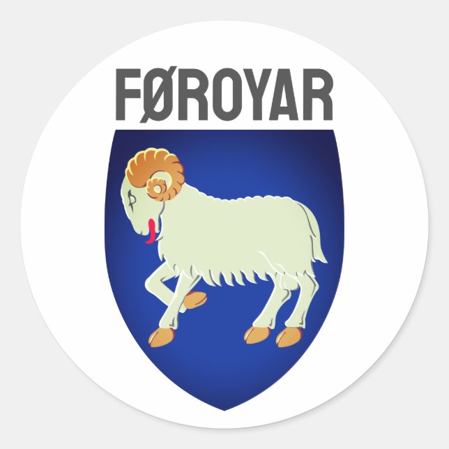 Färöisches Wappen (DÄNEMARK) Runder Aufkleber (Vorderseite)