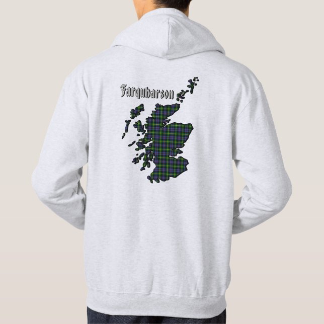 Farquharson Clan Abzeichen & Tartan w/Motto Hoodie (Rückseite)