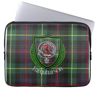 Farquharson schottischer Clan-Tartan & Wappen Laptopschutzhülle