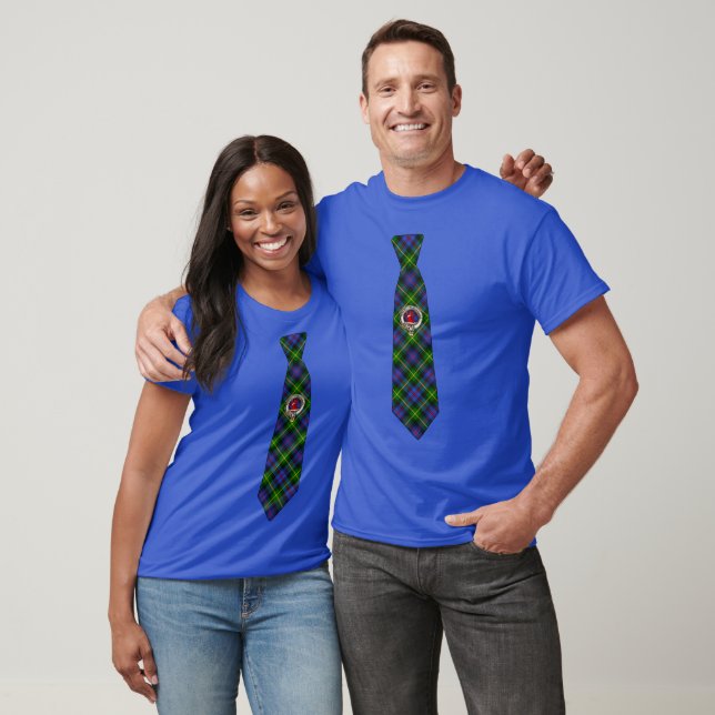 Farquharson Scottish Badge & Tartan Necktie  T-Shirt (Unisex)