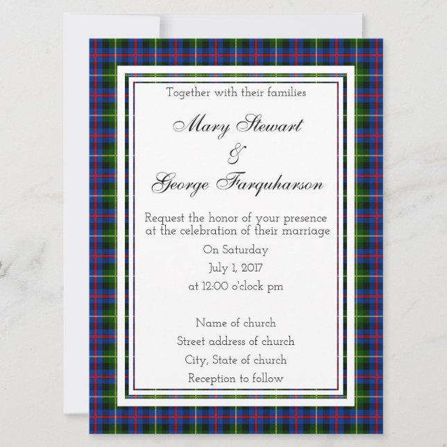 Farquharson Scottish Wedding Einladung (Vorderseite)