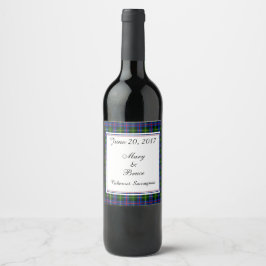 Farquharson Scottish Wedding Wine Label Weinetikett