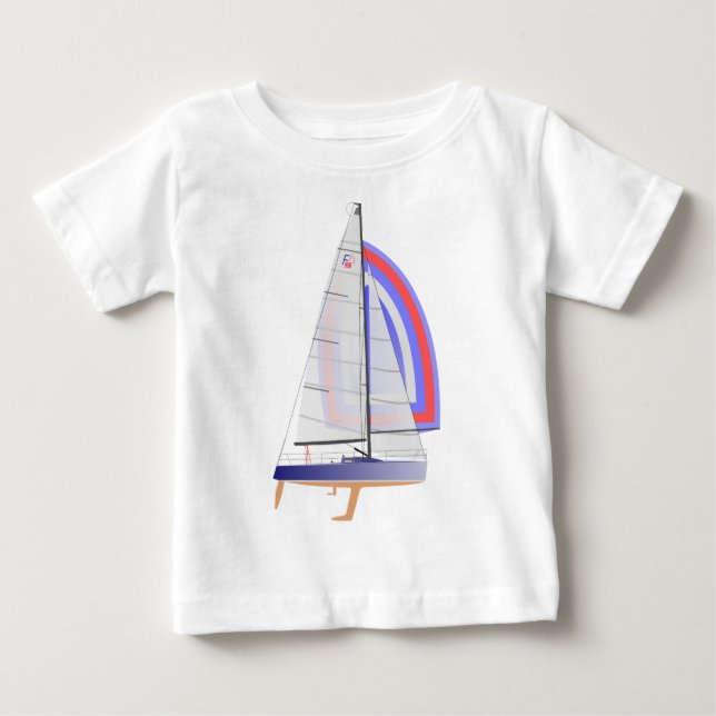 Farr 30 ein Entwurf, der Segelboot läuft Baby T-shirt (Vorderseite)