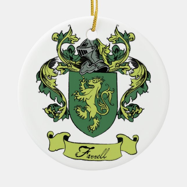 Farrell Familien-Genealogie-Wappen-Verzierung Keramikornament (Vorne)