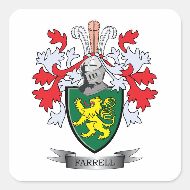 Farrell-Wappen Quadratischer Aufkleber (Vorderseite)