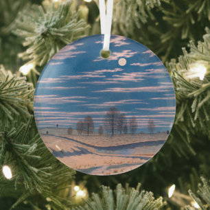 Farrer's Winter Scene in Moonlight: Ornament Aus Glas