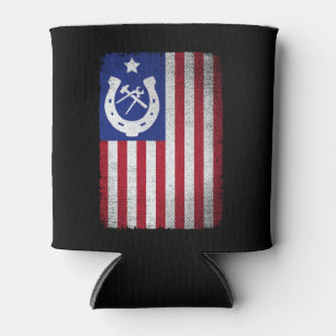 Farrier American Flag Horseshoe Horseshoeing Dosenkühler