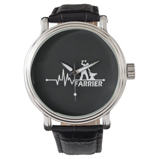 Farrier Blacksmith heartbeat Gift for Horse Lover Armbanduhr (Vorderseite)