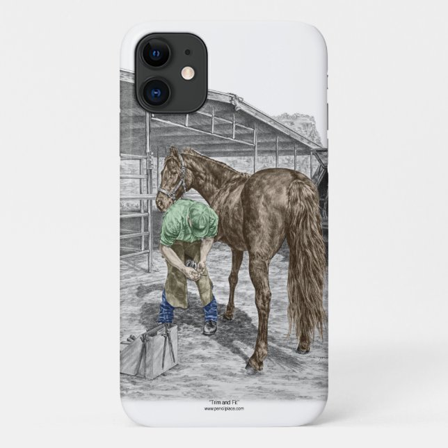 Farrier Blacksmith Trimming Horse Hoof Case-Mate iPhone Hülle (Rückseite)