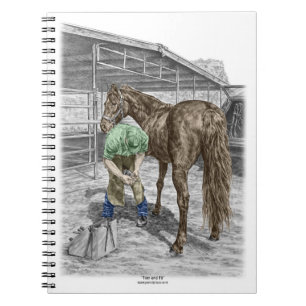 Farrier Blacksmith Trimming Horse Hoof Notizblock