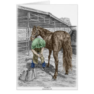 Farrier Forgeron Trimming Horse Hoof