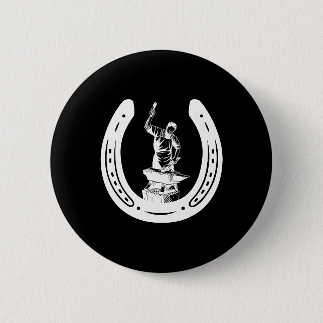 Farrier Horse Scute Ss Niedlich Ss Blacksmith Hors Button (Vorderseite)