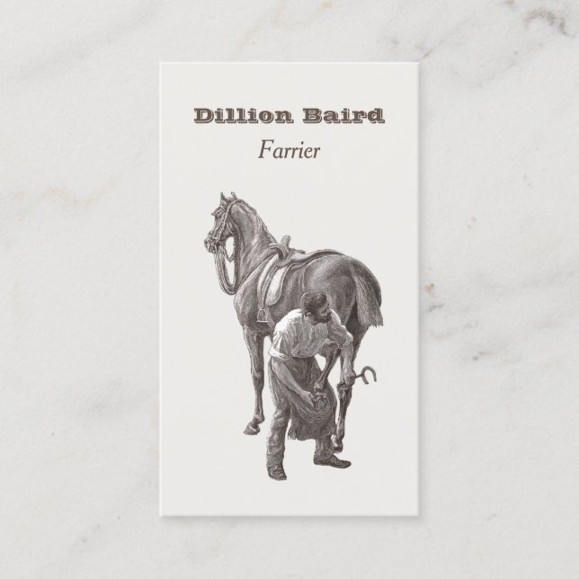 Farrier Horseshoe Business Card Visitenkarte (Vorderseite)
