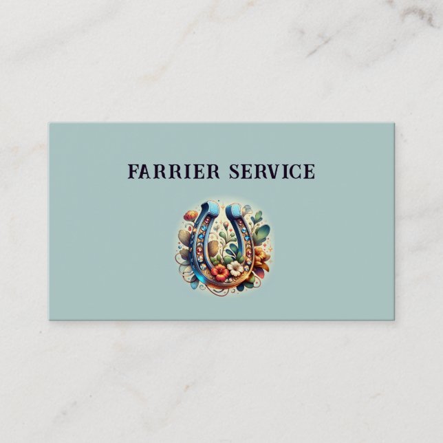 Farrier Horseshoe Service Wood Visitenkarte (Vorderseite)