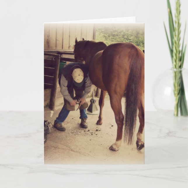 Farrier - Schönes Foto Hoof Trim Karte (Vorderseite)