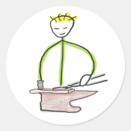 Farrier Stickman Runder Aufkleber