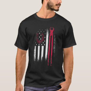 Farrier Tools Flag Horseshoe Hoof Trimming Equine T-Shirt