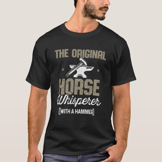 Farrier Vater Original Pferdeflüster mit Hammersch T-Shirt (Vorderseite)