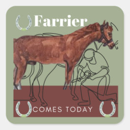farrier vient aujourd'hui autocollant carré