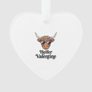 Färse Valentine Highland-Kuh Vintage-Design_1 Ornament