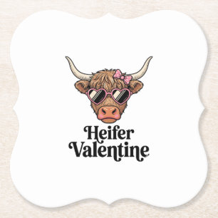 Färse Valentine Highland-Kuh Vintage-Design_1 Untersetzer