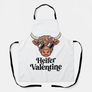 Färse Valentinstag Highland-Kuh Vintage-Design_1 Schürze