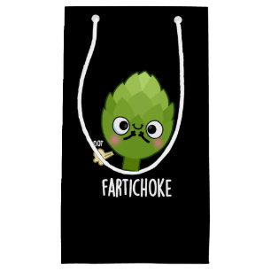 Fartichoke Funny Farting Artichoke Pun Dark BG Kleine Geschenktüte