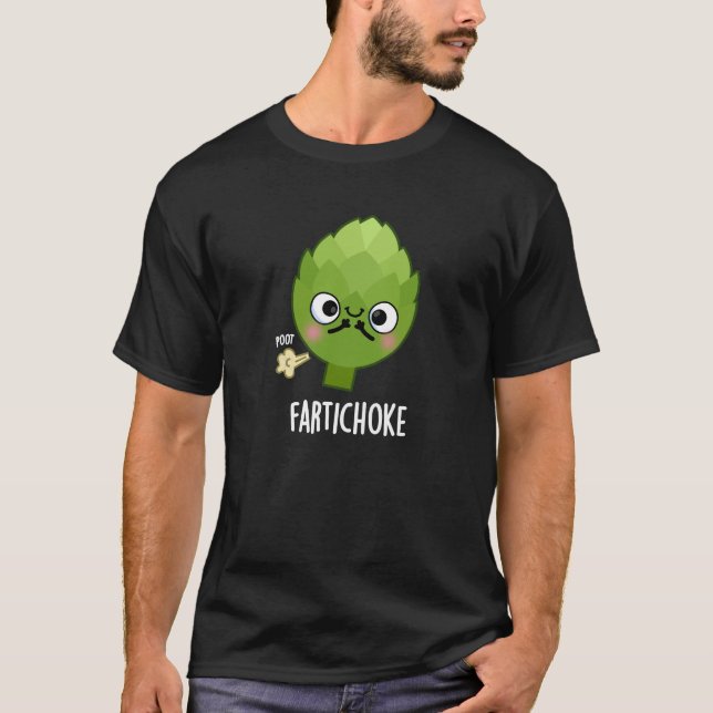 Fartichoke Funny Farting Artichoke Pun Dark BG T-Shirt (Vorderseite)