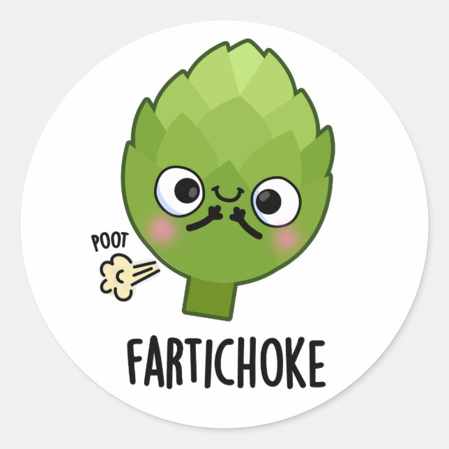 Fartichoke Funny Farting Artichoke Pun Runder Aufkleber (Vorderseite)