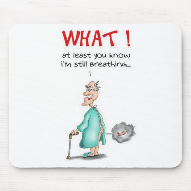 Farting alter Mann Mousepad (Vorne)