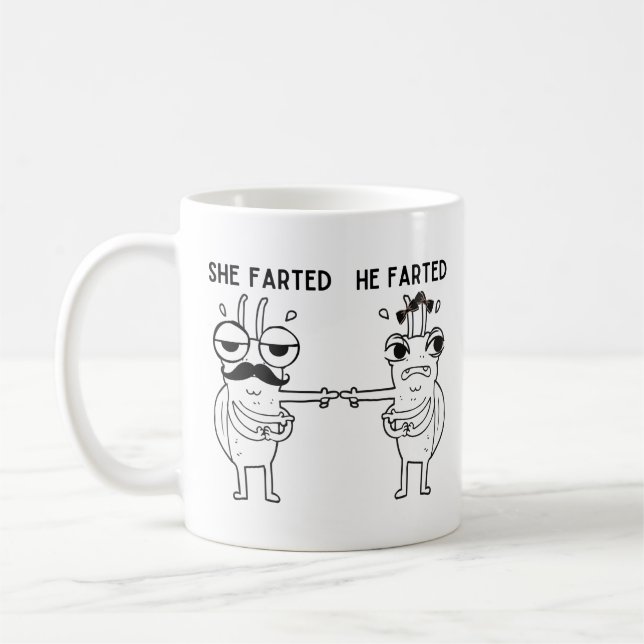 Farting Bug Humor Kaffeetasse (Links)