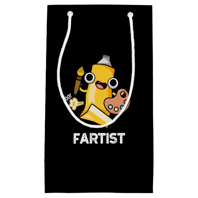 Fartist Funny Artist Pun Dark BG Kleine Geschenktüte (Vorderseite)