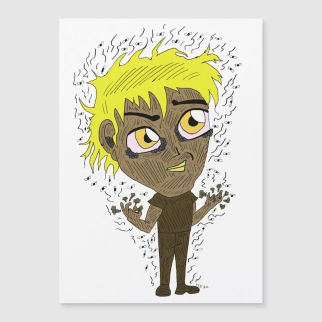 Farty Fingers Chibi Magnetkarte (Vorderseite)