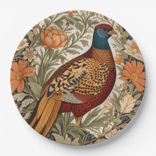 Fasan Antik Blumenmuster inspiriert von William Mo Pappteller