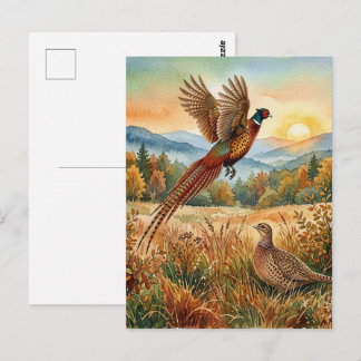 Fasan Forever . Aquarellkunst   Postkarte