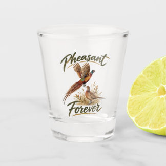 Fasan Forever . Aquarellkunst   Schnapsglas