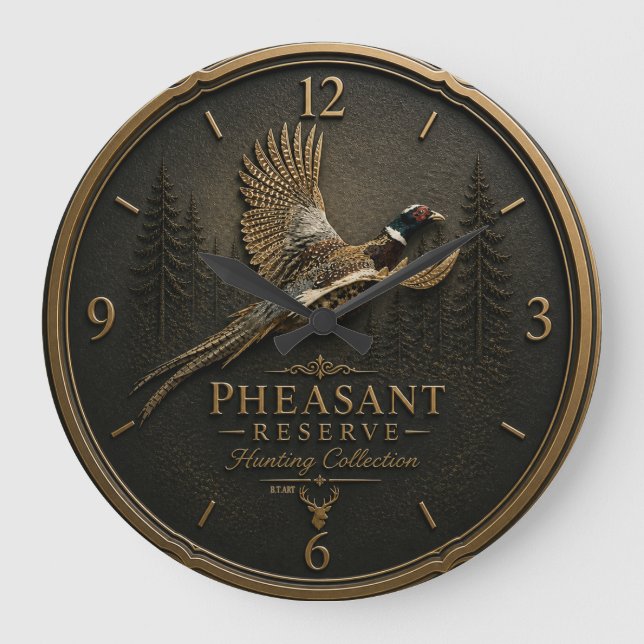 Fasan Große Wanduhr (Vorderseite)