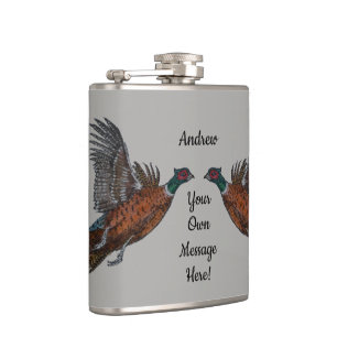Fasan in der Flug-angesagten Flasche Flachmann