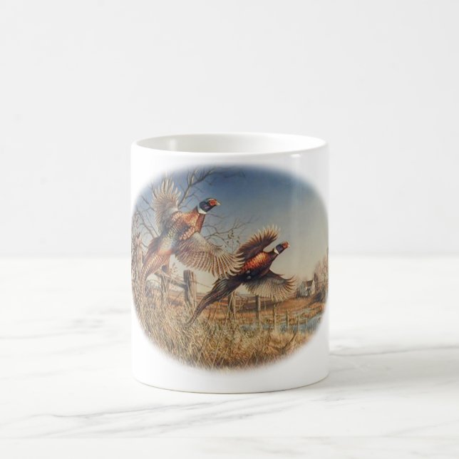 Fasan-oben - große Jagd auf dem Bauernhof Kaffeetasse (Mittel)